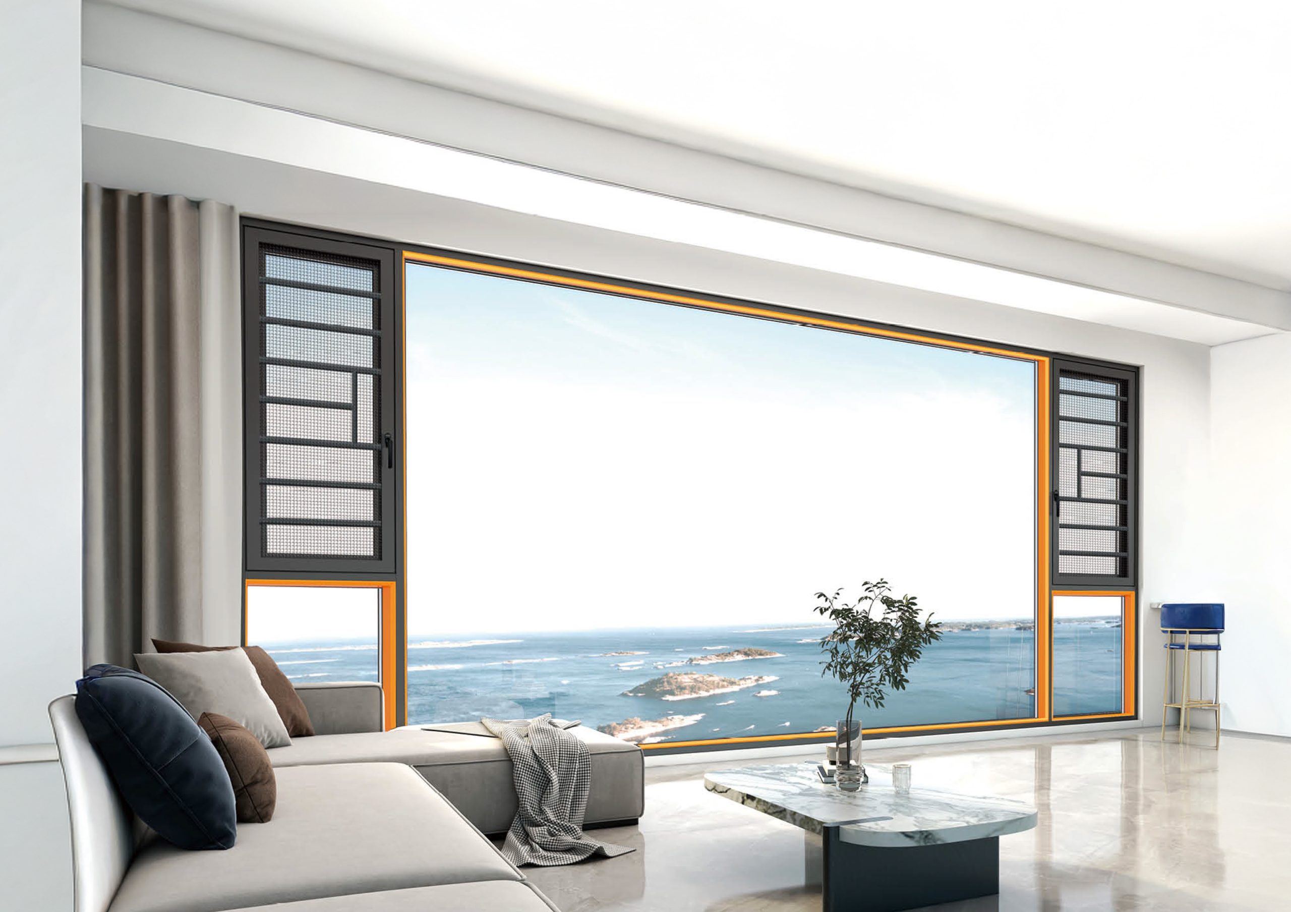 150 MM Thermal Panoramic Manual Sliding Door With Drainage System