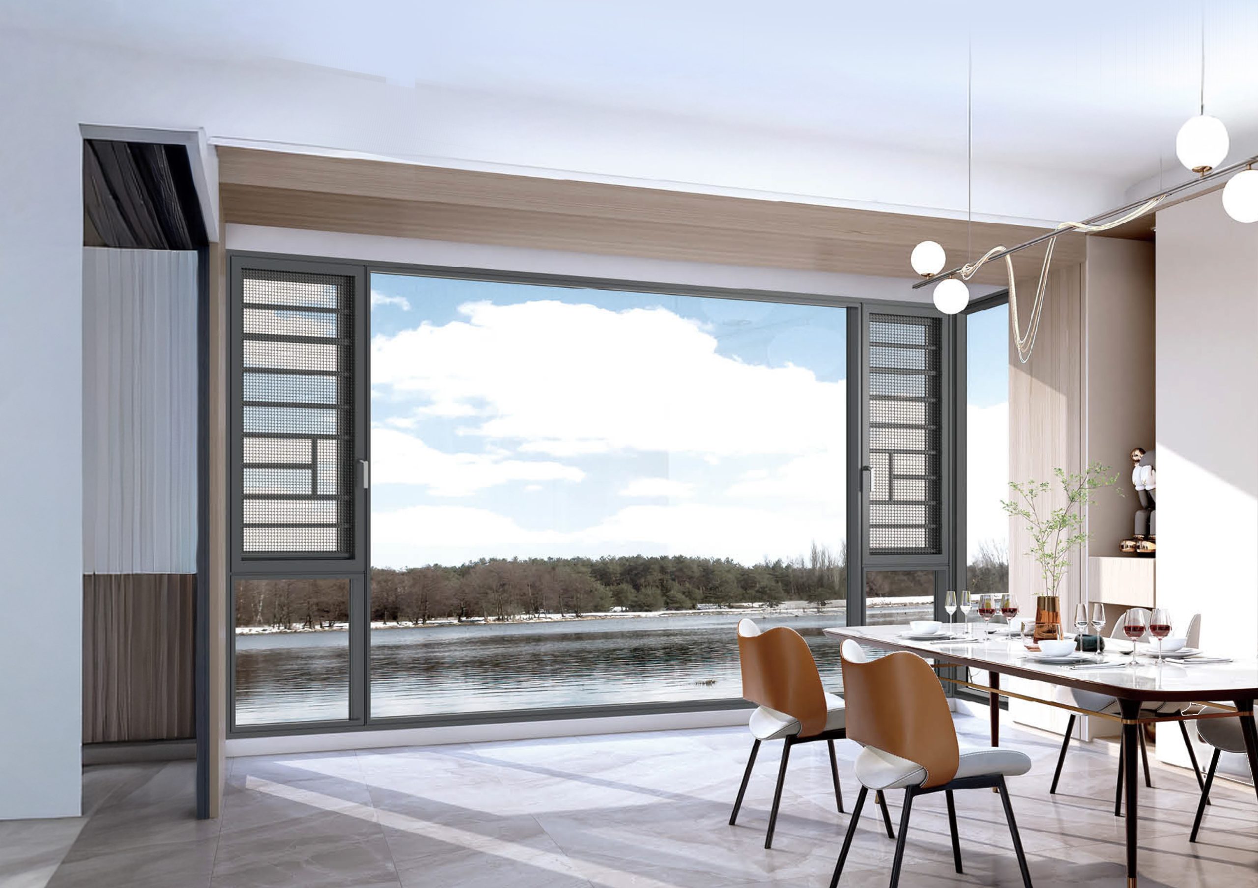 120 MM Panoramic Thermal Break Concealed Sliding System
